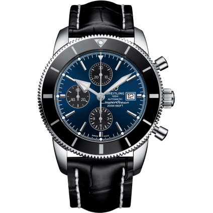 Breitling Superocean Heritage II 46 Chronograph Stainless Steel / Black / Blue / Croco / Pin A1331212/C968/760P/A20BA.1