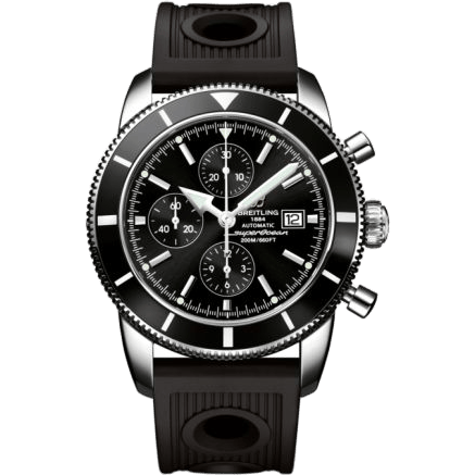 Superocean Heritage 46 Chronograph Stainless Steel / Black / Black / Rubber