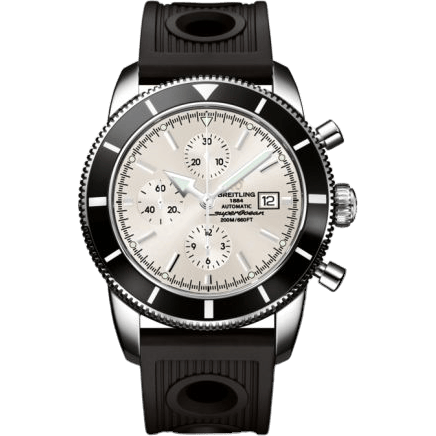 Superocean Heritage 46 Chronograph Stainless Steel / Black / Stratus Silver / Rubber