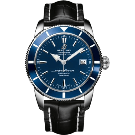 Superocean Heritage 42 Stainless Steel / Blue / Gun Blue / Croco