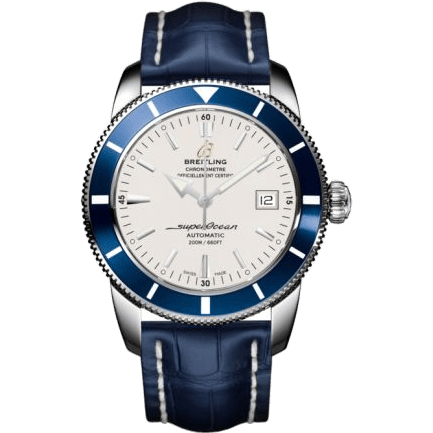Superocean Heritage 42 Stainless Steel / Blue / Stratus Silver / Croco