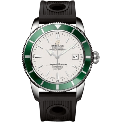 Superocean Heritage 42 Stainless Steel / Green / Stratus Silver / Rubber