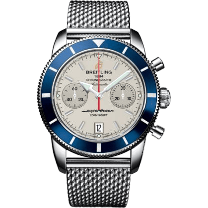 Superocean Heritage 44 Chronograph Stainless Steel / Blue / Silver / Milanese