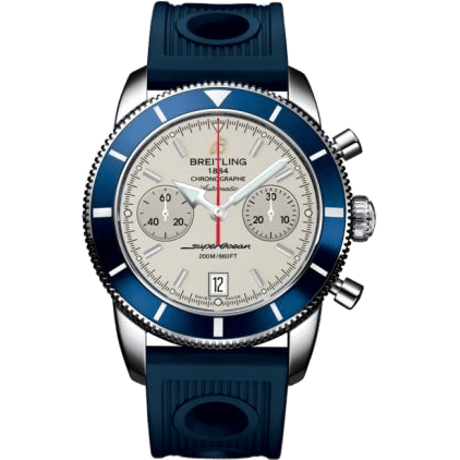 Superocean Heritage 44 Chronograph Stainless Steel / Blue / Silver / Rubber