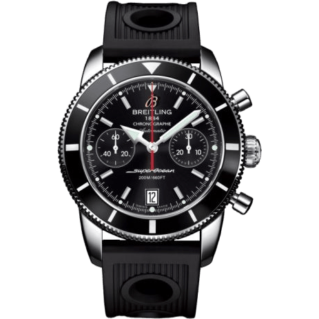 Superocean Heritage 44 Chronograph Stainless Steel / Black / Black / Rubber
