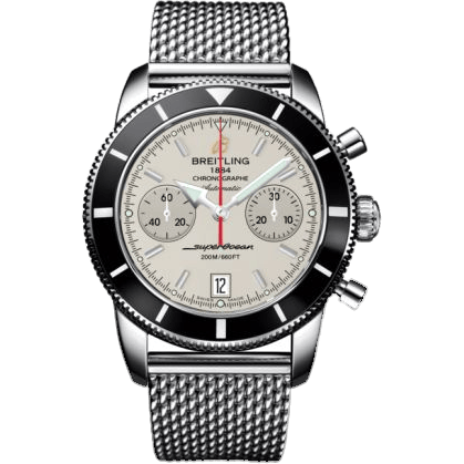 Superocean Heritage 44 Chronograph Stainless Steel / Black / Silver / Milanese