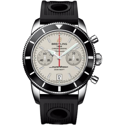 Superocean Heritage 44 Chronograph Stainless Steel / Black / Silver / Rubber
