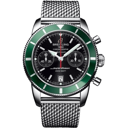 Superocean Heritage 44 Chronograph Stainless Steel / Green / Black / Milanese