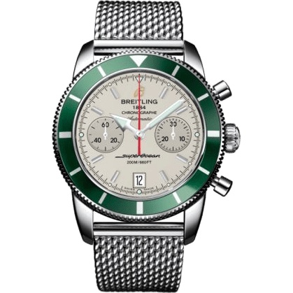 Superocean Heritage 44 Chronograph Stainless Steel / Green / Silver / Milanese