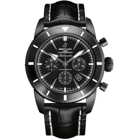 Superocean Heritage 46 Chronoworks Ceramic / Black / Croco
