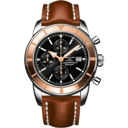 Superocean Heritage 46 Chronograph Stainless Steel / Red Gold / Black / Calf