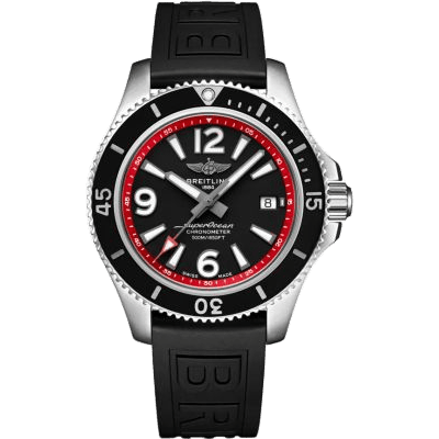 Superocean 42 Stainless Steel / Black - Red / eComm
