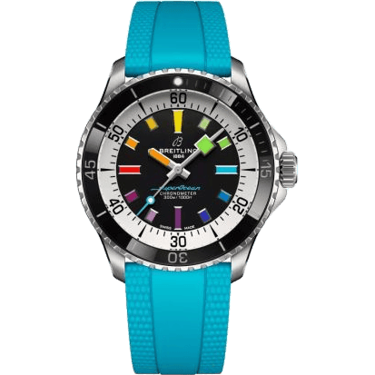 SuperOcean Automatic 42 Stainless Steel / Black - Rainbow / Rubber