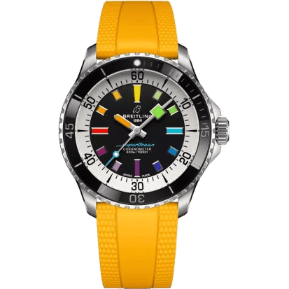 SuperOcean Automatic 42 Stainless Steel / Black - Rainbow / Rubber