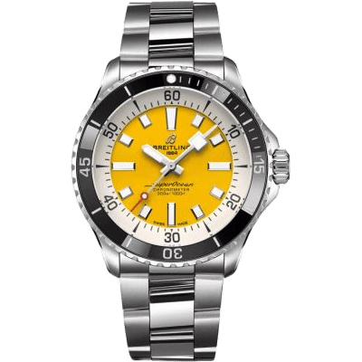 Breitling SuperOcean Automatic 42 Stainless Steel / Yellow / Bracelet A17375211I1A1