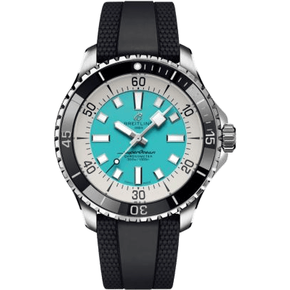 Breitling SuperOcean Automatic 44 Stainless Steel / Turquoise / Rubber A17376211L2S1