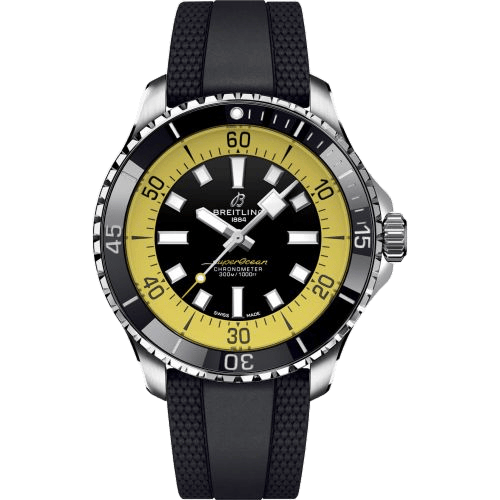 Breitling SuperOcean Automatic 44 Stainless Steel / Black - Yellow / Rüschenbeck Edition A173762A1B1S1