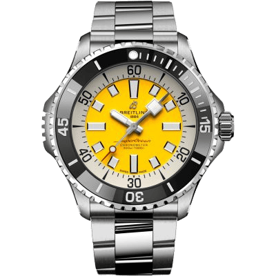 Breitling SuperOcean Automatic 46 Stainless Steel / Yellow / UK / Bracelet A173781A1I1A1