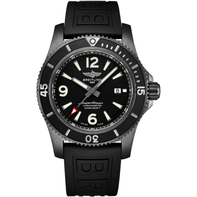 Superocean II 46 Blacksteel / Black / Rubber / Folding