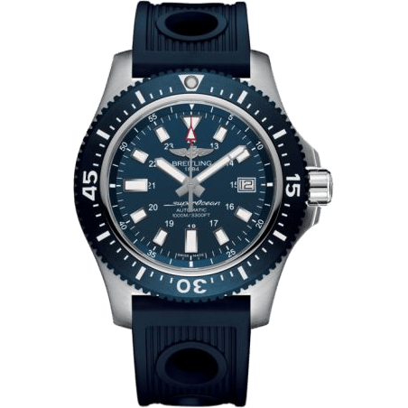 Superocean 44 Special Stainless Steel / Marine Blue / Rubber