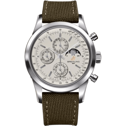 Transocean Chronograph 1461 Stainless Steel / Silver / Military / Pin