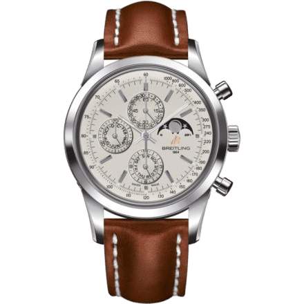 Transocean Chronograph 1461 Stainless Steel / Silver / Calf / Pin