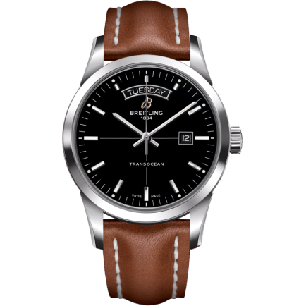 Breitling Transocean Day & Date Stainless Steel / Black / Calf / Folding A4531012/BB69/434X/A20D.1