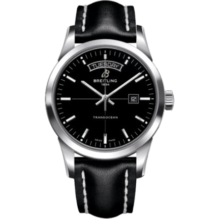 Breitling Transocean Day & Date Stainless Steel / Black / Calf / Pin A4531012/BB69/435X/A20BA.1