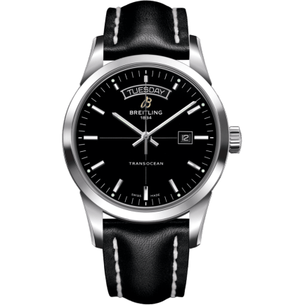 Breitling Transocean Day & Date Stainless Steel / Black / Calf / Folding A4531012/BB69/436X/A20D.1
