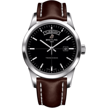 Breitling Transocean Day & Date Stainless Steel / Black / Calf / Pin A4531012/BB69/437X/A20BA.1