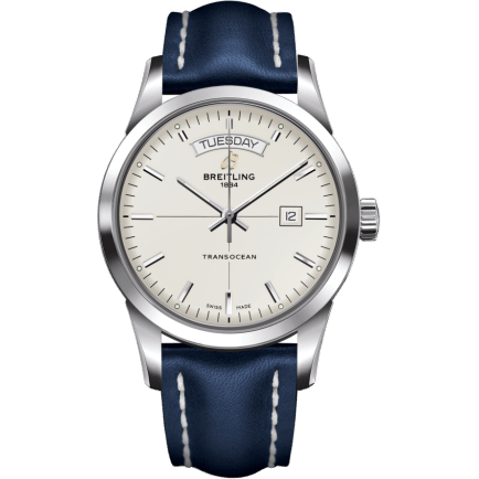 Breitling Transocean Day & Date Stainless Steel / Silver / Calf / Pin A4531012/G751/105X/A20BA.1