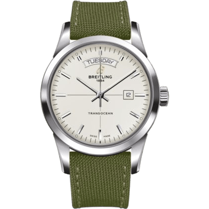 Breitling Transocean Day & Date Stainless Steel / Silver / Military / Pin A4531012/G751/106W/A20BA.1