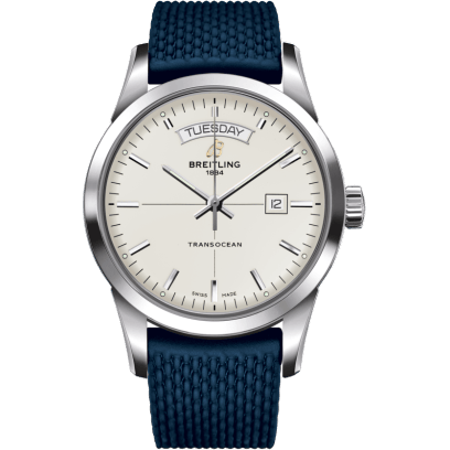 Breitling Transocean Day & Date Stainless Steel / Silver / Rubber / Folding A4531012/G751/281S/A20D.2