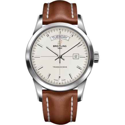 Breitling Transocean Day & Date Stainless Steel / Silver / Calf / Folding A4531012/G751/434X/A20D.1