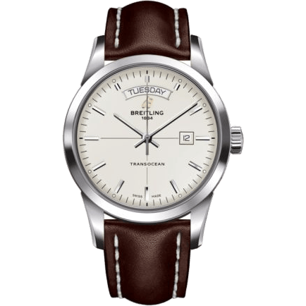 Breitling Transocean Day & Date Stainless Steel / Silver / Calf / Pin A4531012/G751/437X/A20BA.1