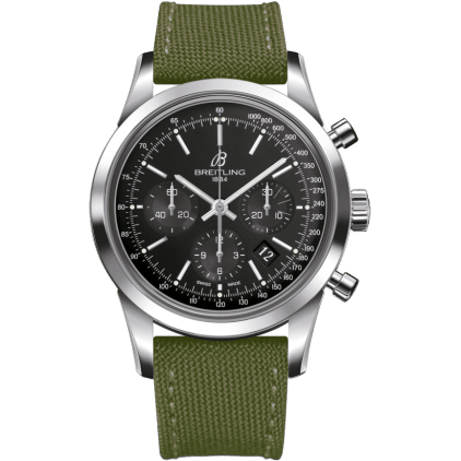 Transocean Chronograph Stainless Steel / Black / Military / Pin