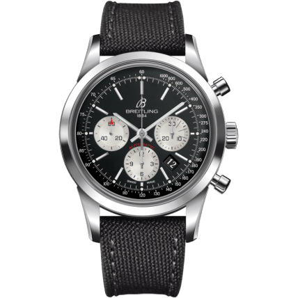 Breitling Transocean Chronograph Stainless Steel / Reverse Panda / Military / Pin AB015212/BF26/109W/A20BA.1