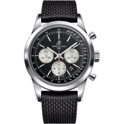 Breitling Transocean Chronograph Stainless Steel / Reverse Panda / Rubber / Pin AB015212/BF26/278S/A20S.1