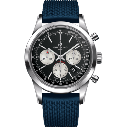 Breitling Transocean Chronograph Stainless Steel / Reverse Panda / Rubber / Folding AB015212/BF26/281S/A20D.2