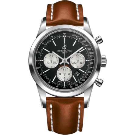 Transocean Chronograph Stainless Steel / Reverse Panda / Calf / Pin