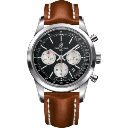 Transocean Chronograph Stainless Steel / Reverse Panda / Calf / Folding