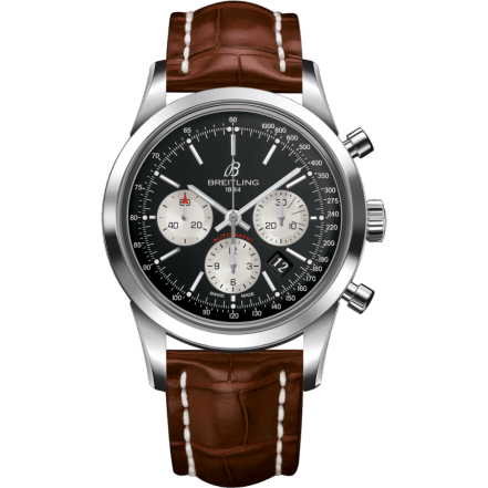 Transocean Chronograph Stainless Steel / Reverse Panda / Croco / Folding