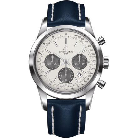 Transocean Chronograph Stainless Steel / Panda / Calf / Pin