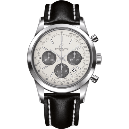 Transocean Chronograph Stainless Steel / Panda / Calf / Folding