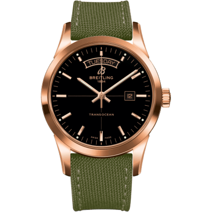 Breitling Transocean Day & Date Red Gold / Black / Military / Pin R4531012/BB70/106W/R20BA.1