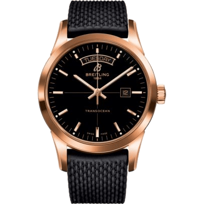 Breitling Transocean Day & Date Red Gold / Black / Rubber / Folding R4531012/BB70/279S/R20D.3