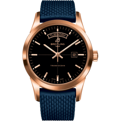 Breitling Transocean Day & Date Red Gold / Black / Rubber / Folding R4531012/BB70/281S/R20D.3