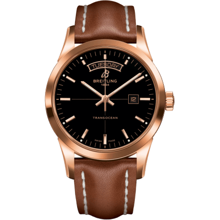 Breitling Transocean Day & Date Red Gold / Black / Calf / Pin R4531012/BB70/433X/R20BA.1