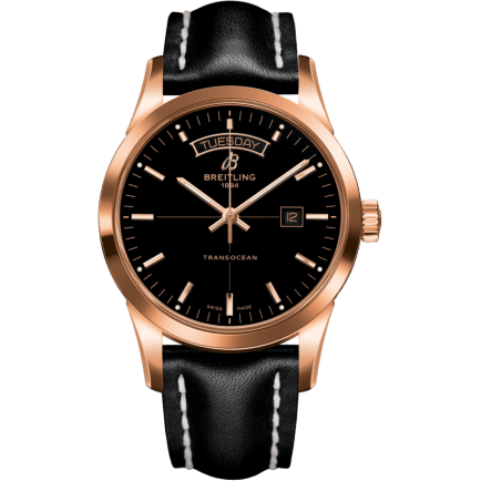 Breitling Transocean Day & Date Red Gold / Black / Calf / Pin R4531012/BB70/435X/R20BA.1