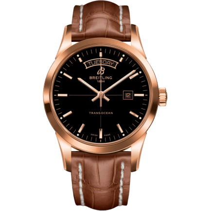 Breitling Transocean Day & Date Red Gold / Black / Croco / Pin R4531012/BB70/737P/R20BA.1